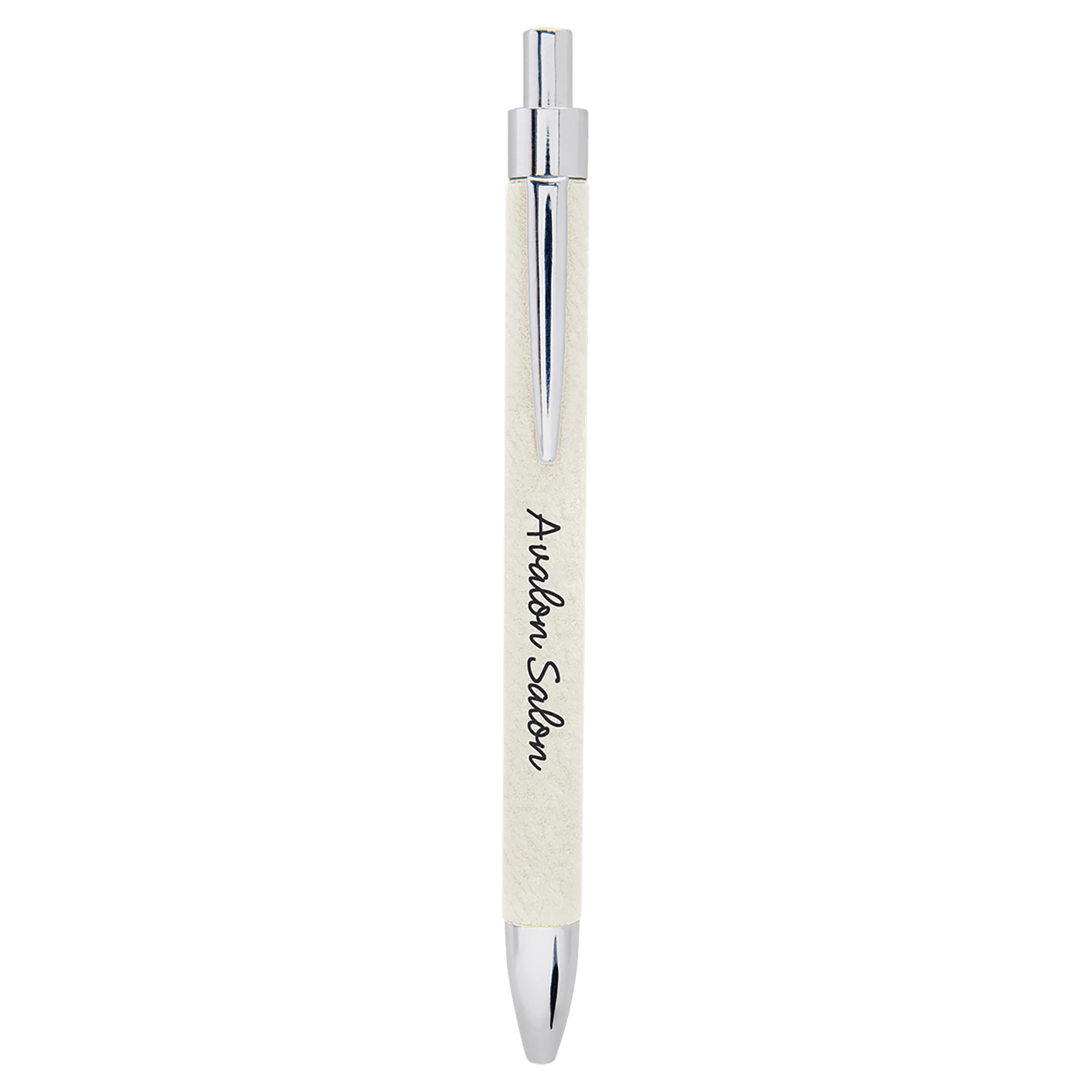 White Engravable Leatherette Pen