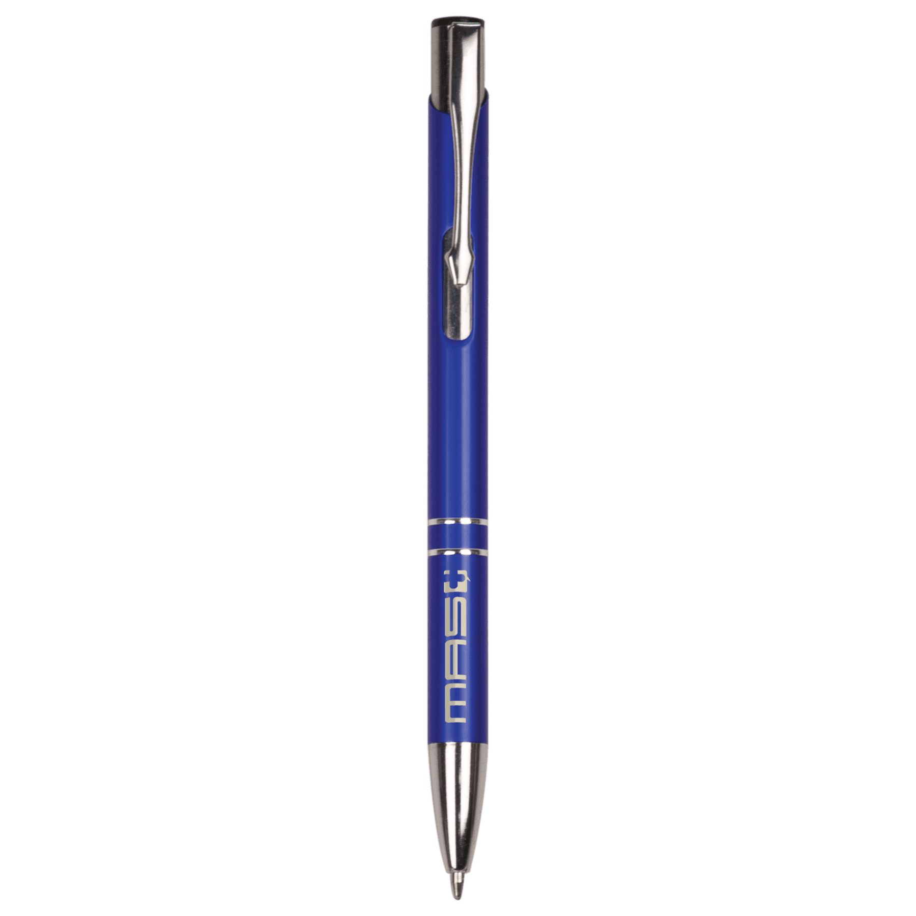 Blue with Silver Trim Engravable Pen