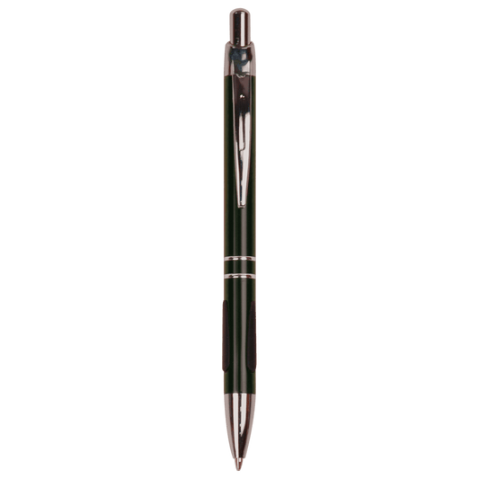 Black with Silver Trim Engravable Pen with Gripper