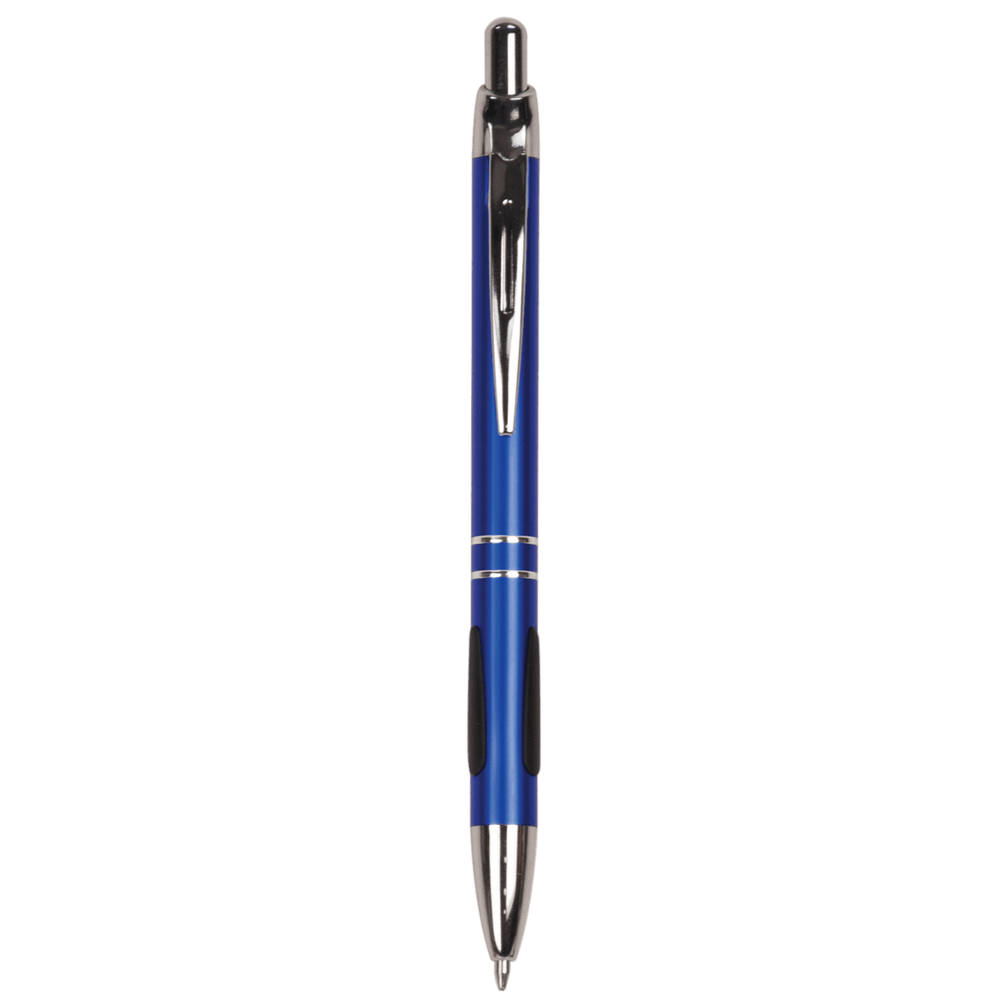 Blue with Silver Trim Engravable Pen with Gripper