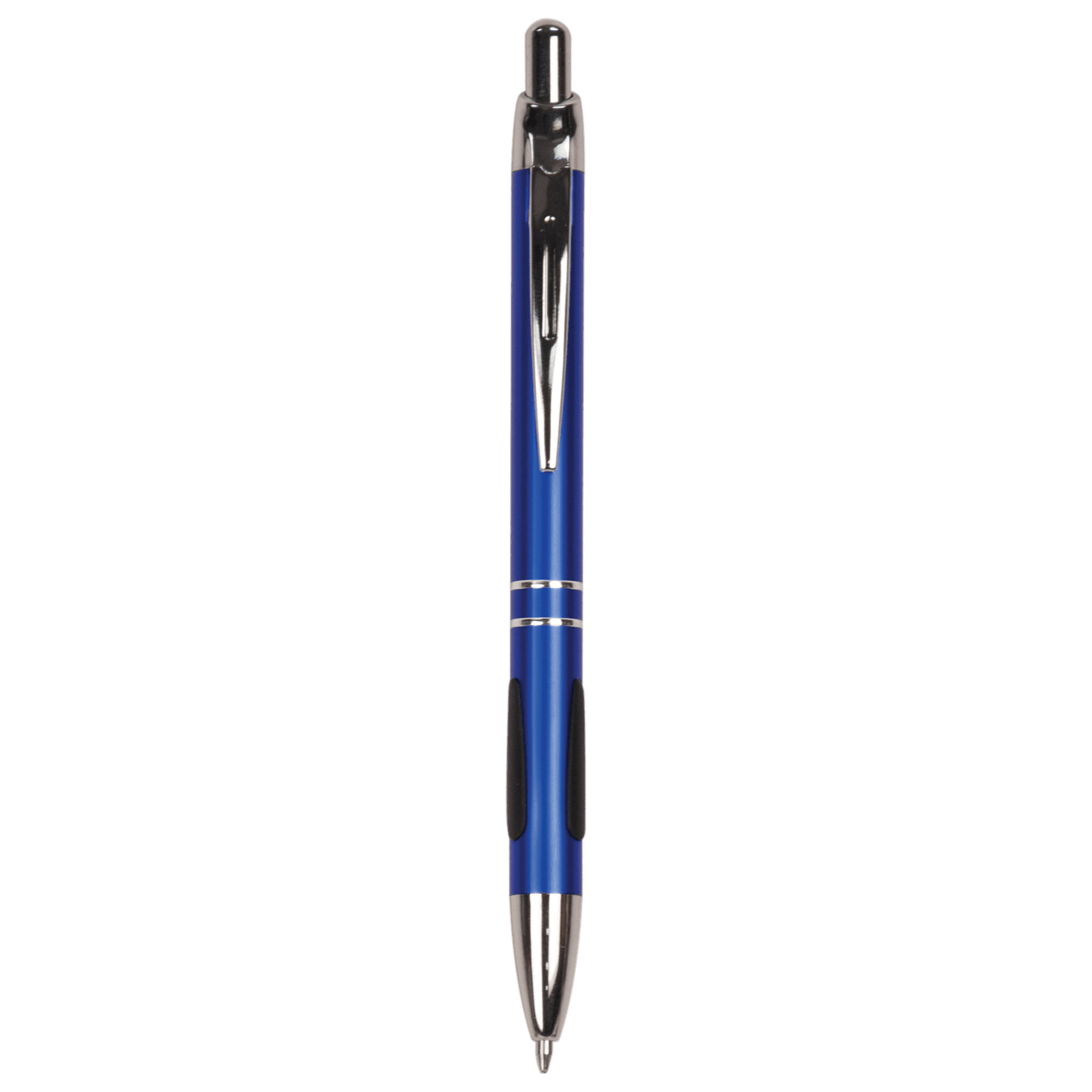 Blue with Silver Trim Engravable Pen with Gripper