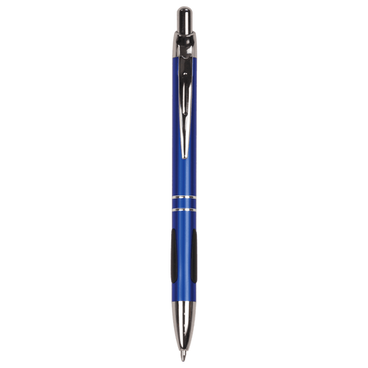 Blue with Silver Trim Engravable Pen with Gripper