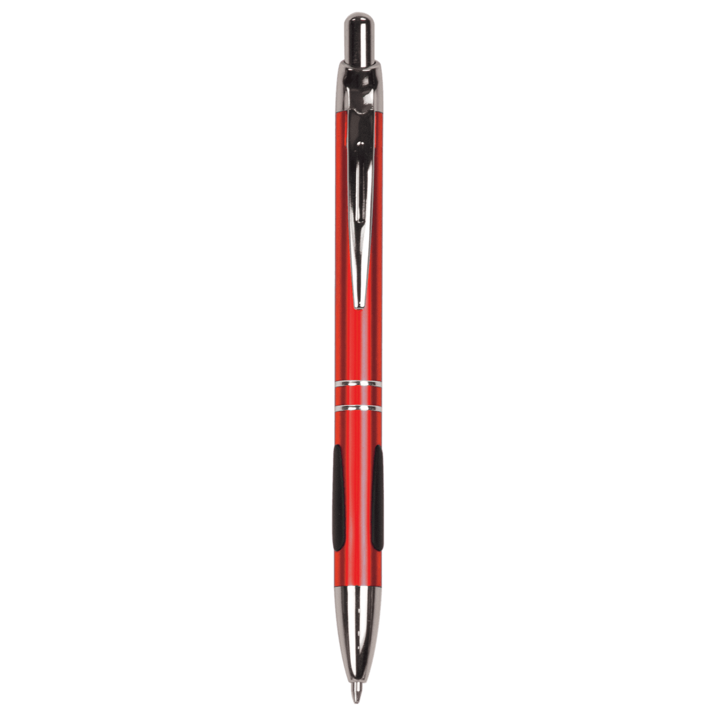 Red with Silver Trim Engravable Pen with Gripper
