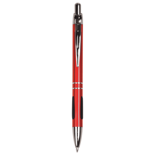 Red with Silver Trim Engravable Pen with Gripper