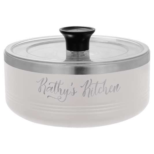 Polar Camel White 1 1/4 Quart Serving Bowl with Lid