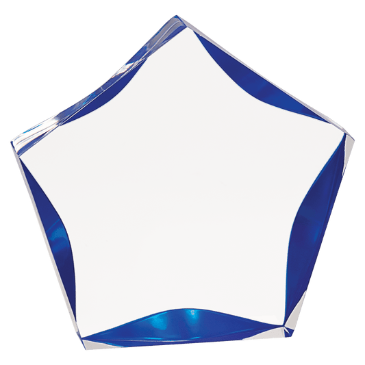 Clear/Blue Luminary Star Acrylic - 5"