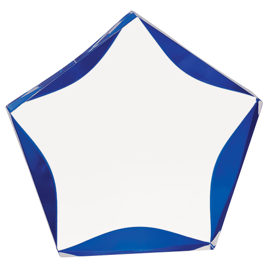 7" Clear/Blue Luminary Star Acrylic