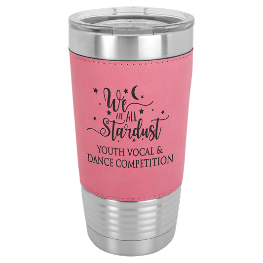 Polar Camel 20 oz. Pink Leatherette Grip Tumbler with Standard Lid