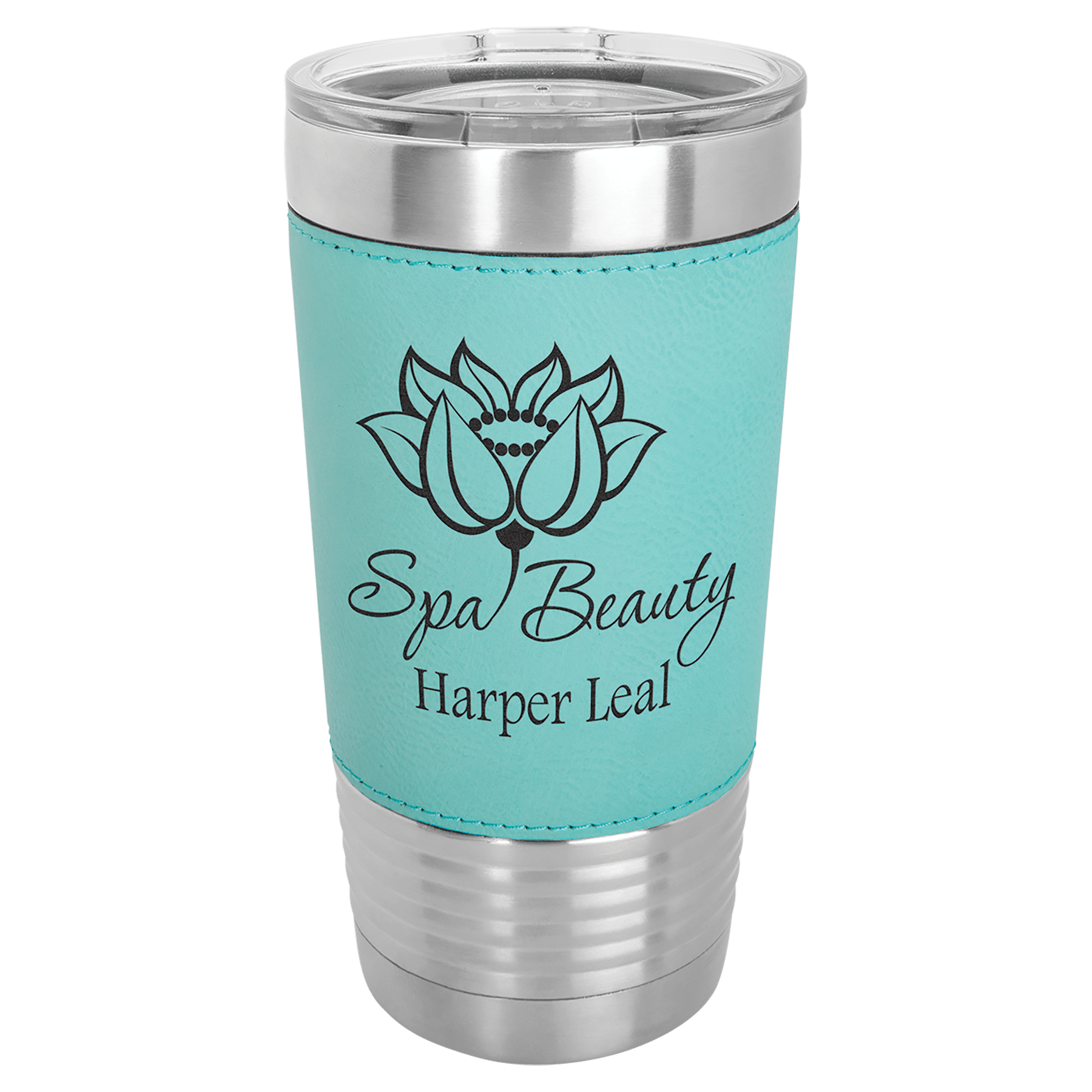 Polar Camel 20 oz. Teal Leatherette Grip Tumbler with Standard Lid