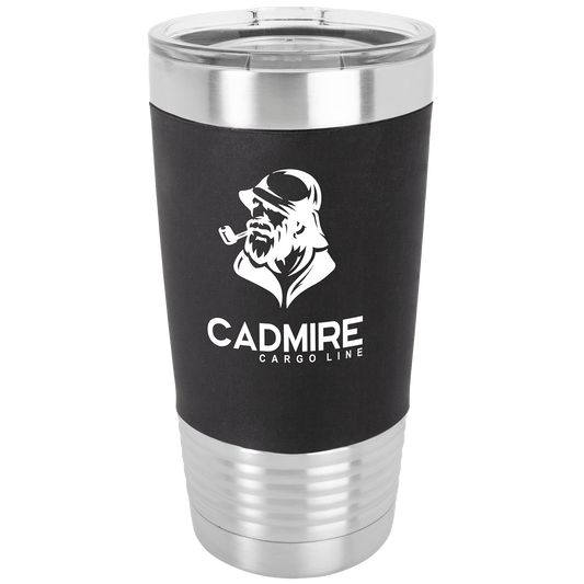 Polar Camel 20 oz. Black/White Silicone Grip Tumbler with Standard Lid