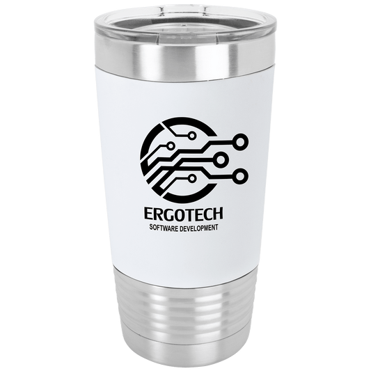 Polar Camel 20 oz. White/Black Silicone Grip Tumbler with Standard Lid