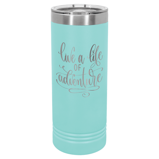 Polar Camel 22 oz. Teal Skinny Tumbler with Slider Lid