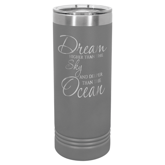 Polar Camel 22 oz. Dark Gray Skinny Tumbler with Slider Lid