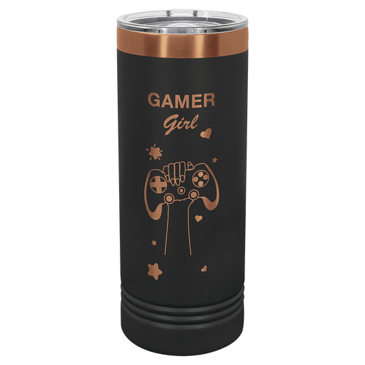Polar Camel 22 oz. Black/Rose Gold Skinny Tumbler