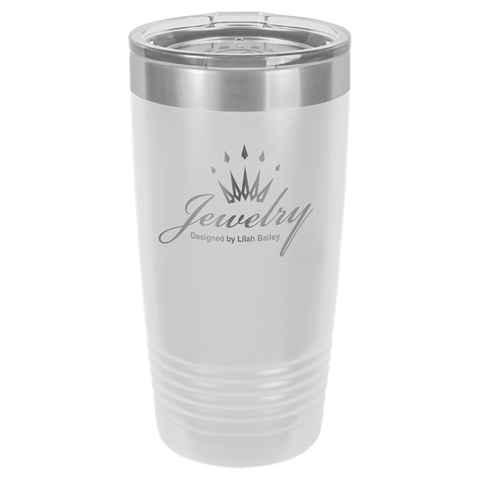 Polar Camel 20 oz. White Ringneck Tumbler with Standard Lid