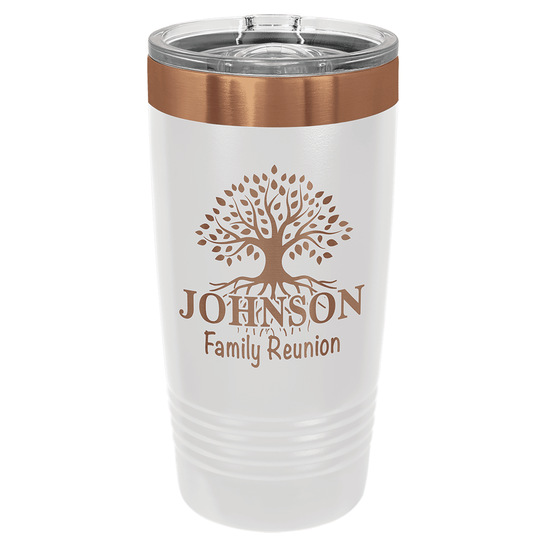 Polar Camel 20 oz. White/Rose Gold Ringneck Tumbler