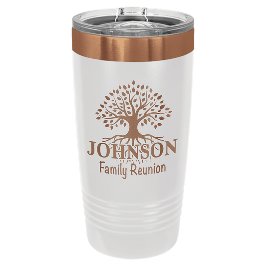 Polar Camel 20 oz. White/Rose Gold Ringneck Tumbler