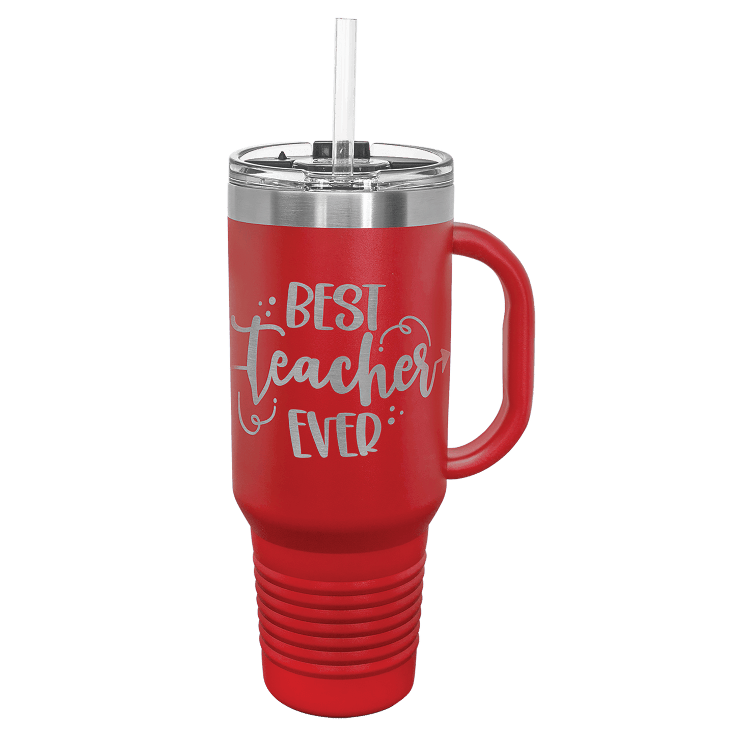 Polar Camel 40 oz. Red Travel Mug with Snap Lid & Straw