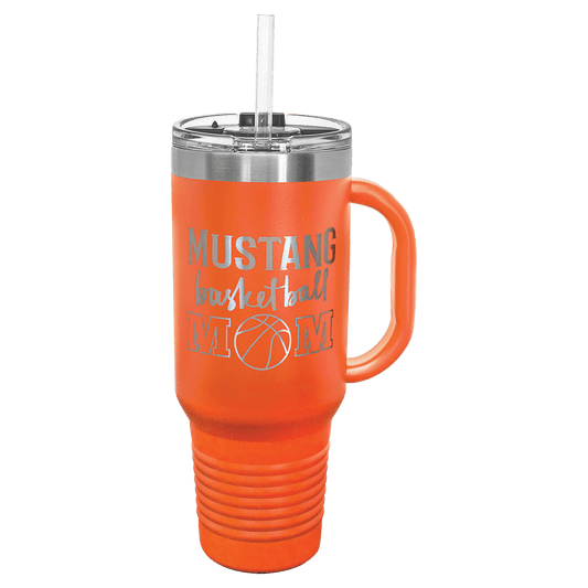 Polar Camel 40 oz. Orange Travel Mug with Snap Lid & Straw
