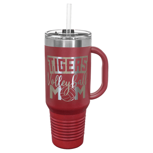 Polar Camel 40 oz. Maroon Travel Mug with Snap Lid & Straw
