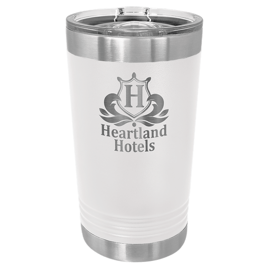 Polar Camel White 16 oz. Pint with Slider Lid