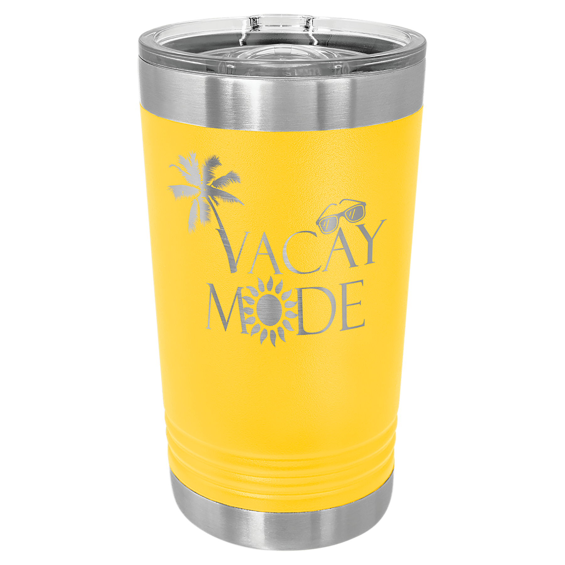 Polar Camel Yellow 16 oz. Pint with Slider Lid