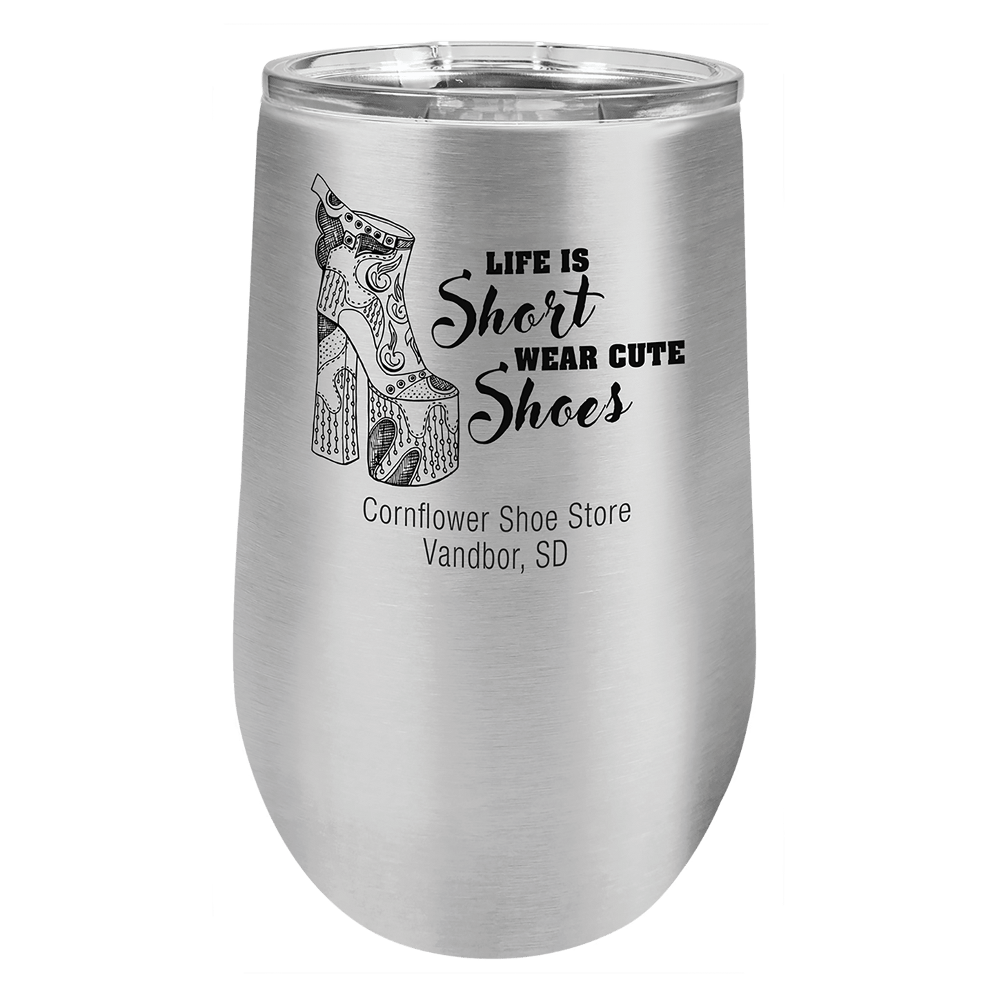 Polar Camel 16 oz. Stainless Steel Stemless Wine Tumbler with Standard Lid