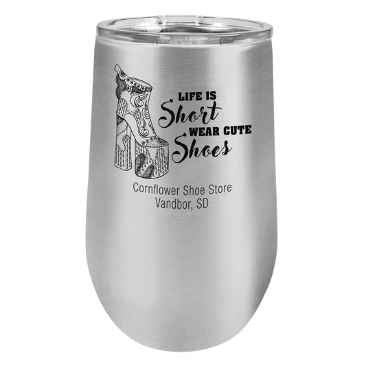 Polar Camel 16 oz. Stainless Steel Stemless Wine Tumbler with Standard Lid