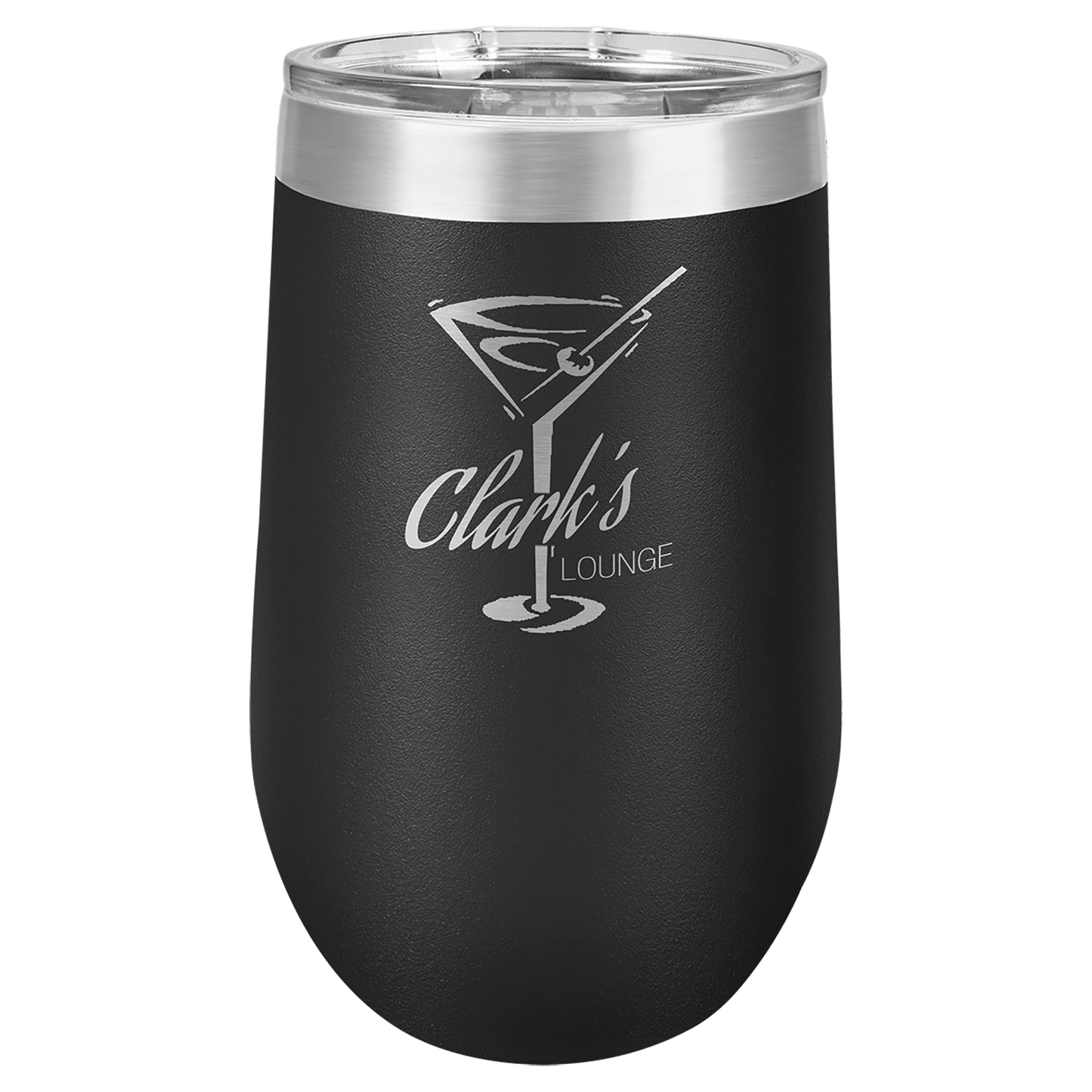 Polar Camel 16 oz. Black Stemless Wine Tumbler with Standard Lid