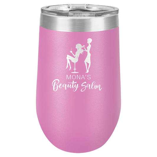 Polar Camel 16 oz. Light Purple Stemless Wine Tumbler with Standard Lid