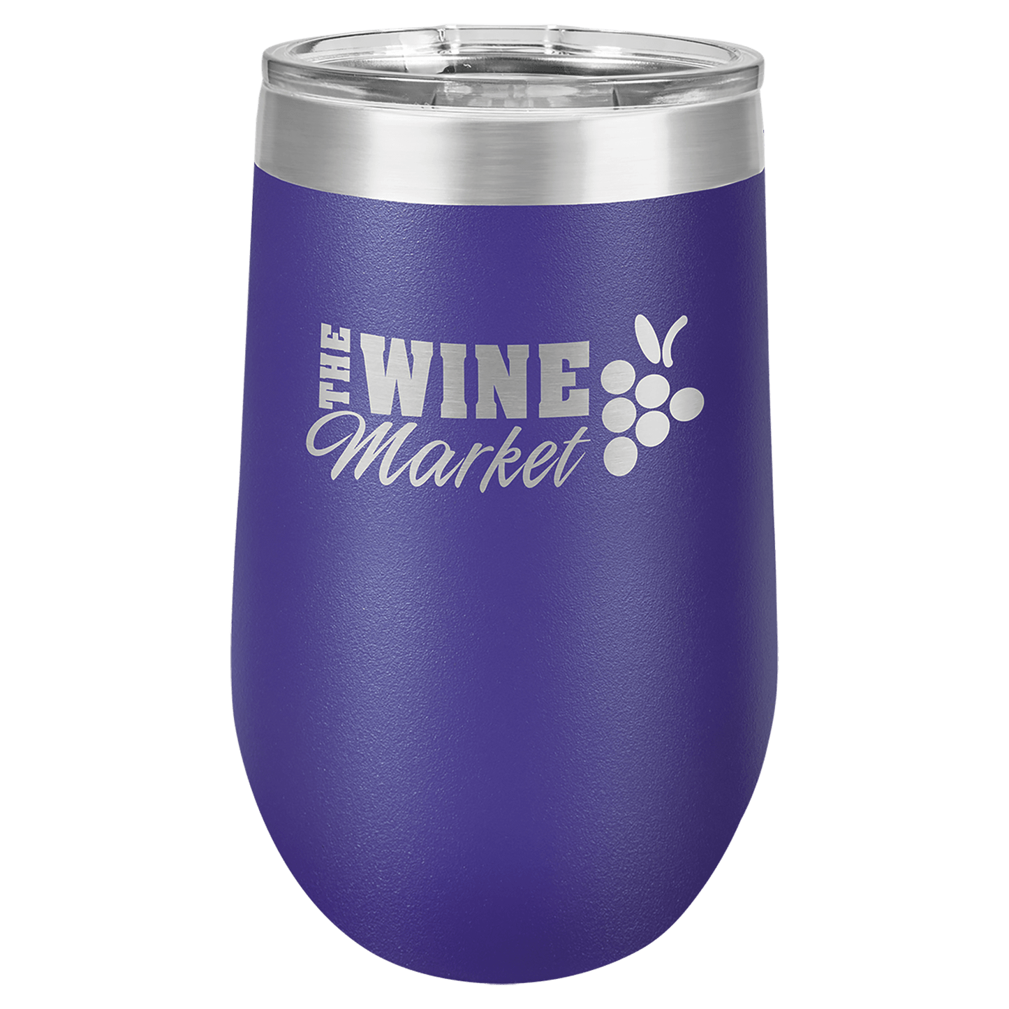 Polar Camel 16 oz. Purple Stemless Wine Tumbler with Standard Lid