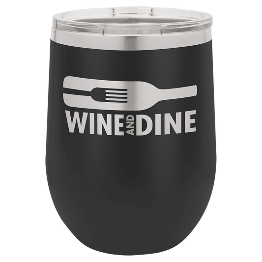 Polar Camel 12 oz. Black Stemless Wine Tumbler with Standard Lid