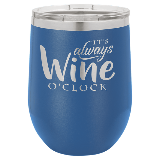 Polar Camel 12 oz. Royal Blue Stemless Wine Tumbler with Standard Lid
