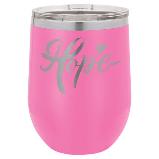Polar Camel 12 oz. Pink Stemless Wine Tumbler with Standard Lid