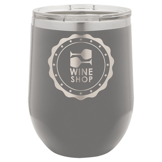 Polar Camel 12 oz. Dark Gray Stemless Wine Tumbler with Standard Lid