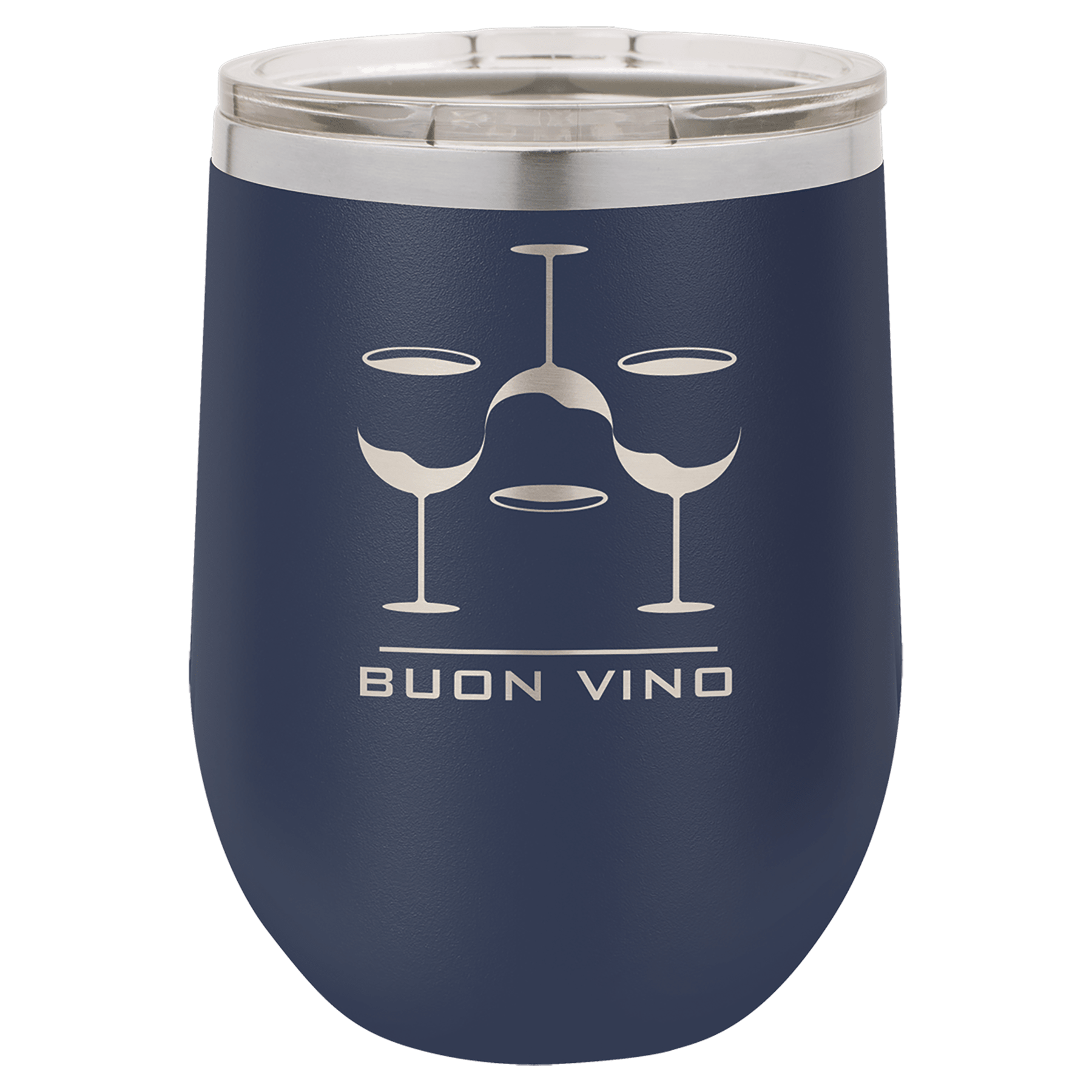 Polar Camel 12 oz. Navy Blue Stemless Wine Tumbler with Standard Lid