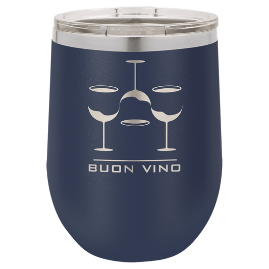 Polar Camel 12 oz. Navy Blue Stemless Wine Tumbler with Standard Lid