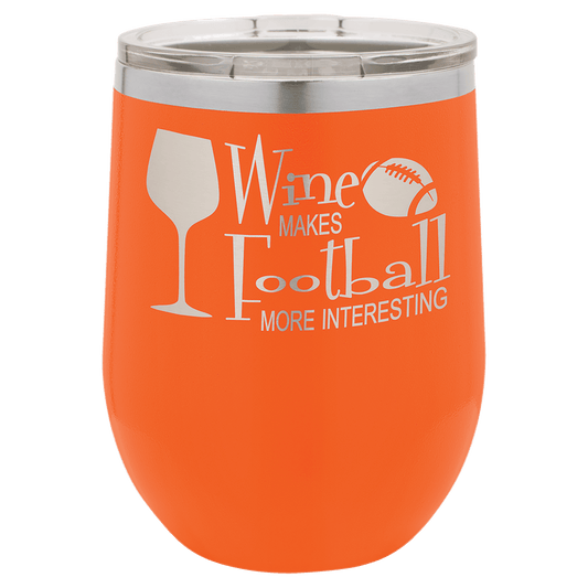 Polar Camel 12 oz. Orange Stemless Wine Tumbler with Standard Lid