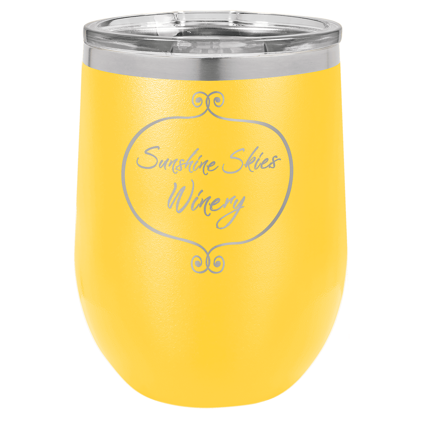 Polar Camel 12 oz. Yellow Stemless Wine Tumbler with Standard Lid