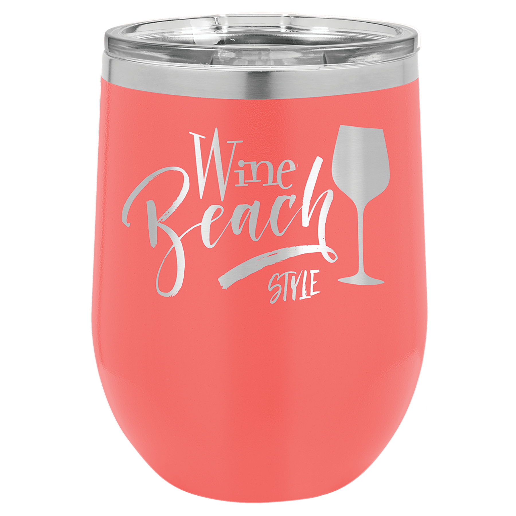 Polar Camel 12 oz. Coral Stemless Wine Tumbler with Standard Lid