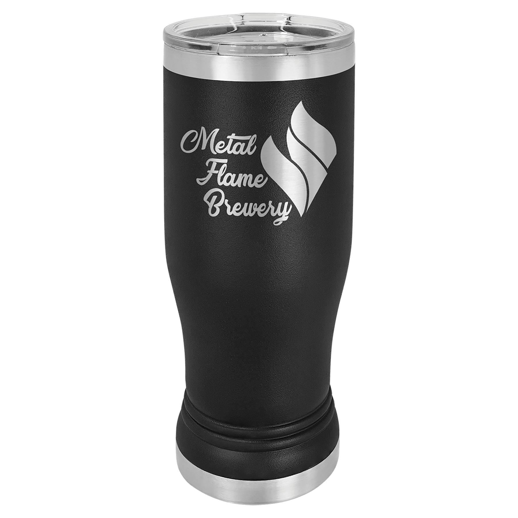 Polar Camel 14 oz. Black Pilsner Tumbler with Standard Lid