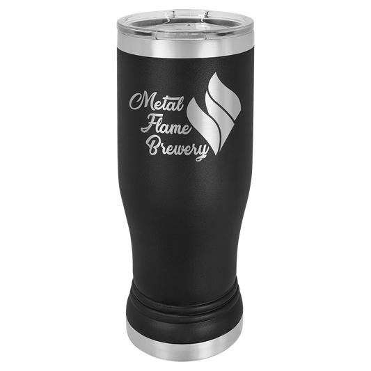 Polar Camel 14 oz. Black Pilsner Tumbler with Standard Lid