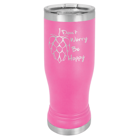 Polar Camel 14 oz. Pink Pilsner Tumbler with Standard Lid
