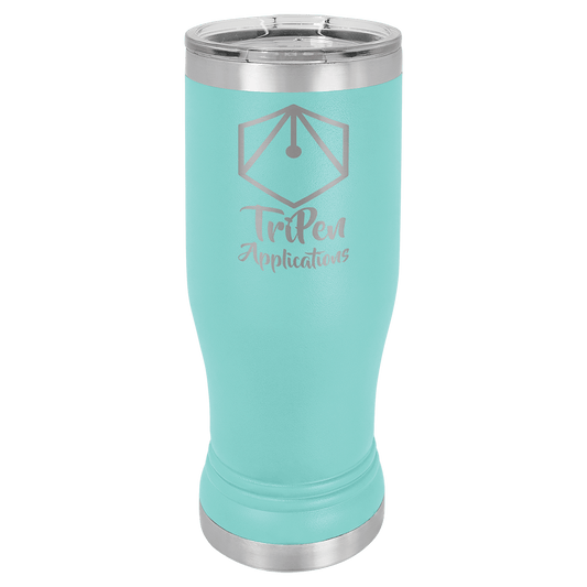Polar Camel 14 oz. Teal Pilsner Tumbler with Standard Lid