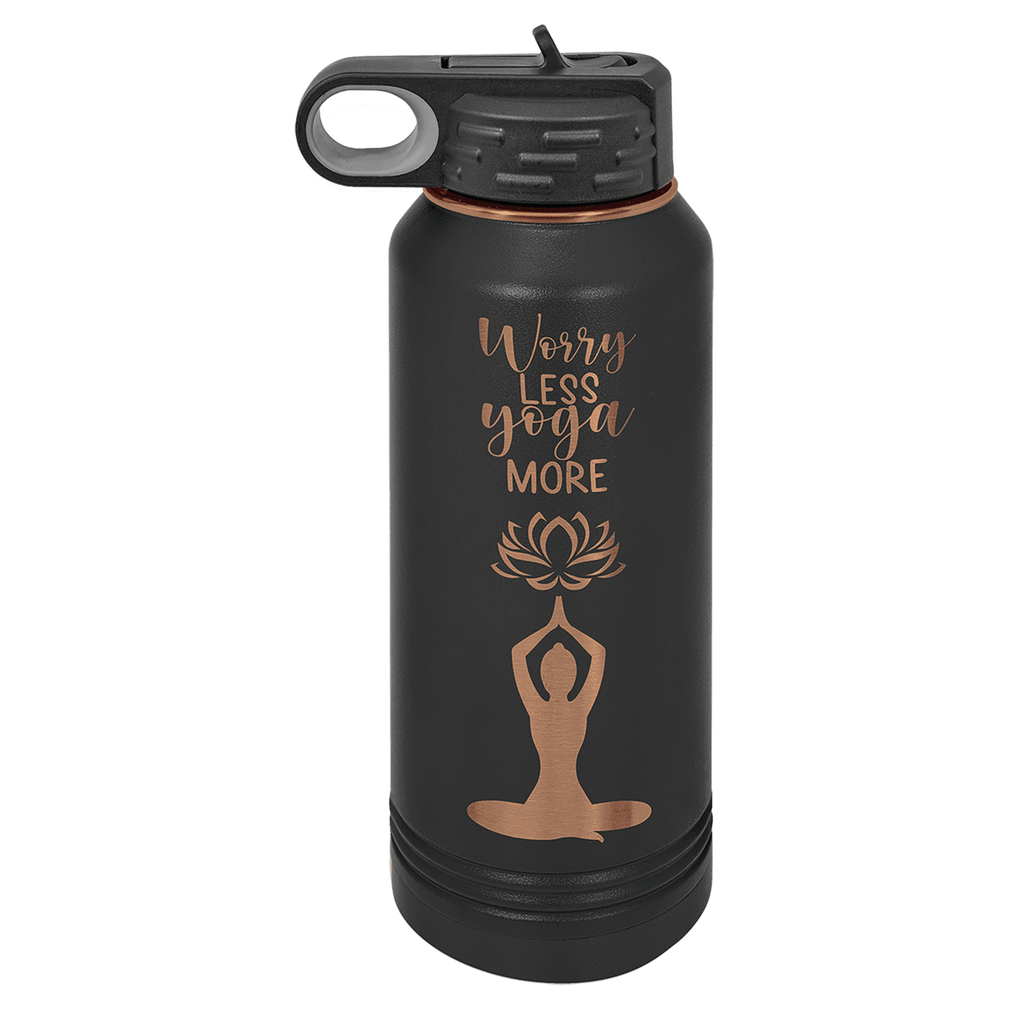 Polar Camel 32 oz. Black/Rose Gold Water Bottle