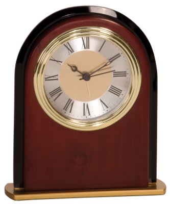 Mahogany Finish Arch Clock - 6 1/2"