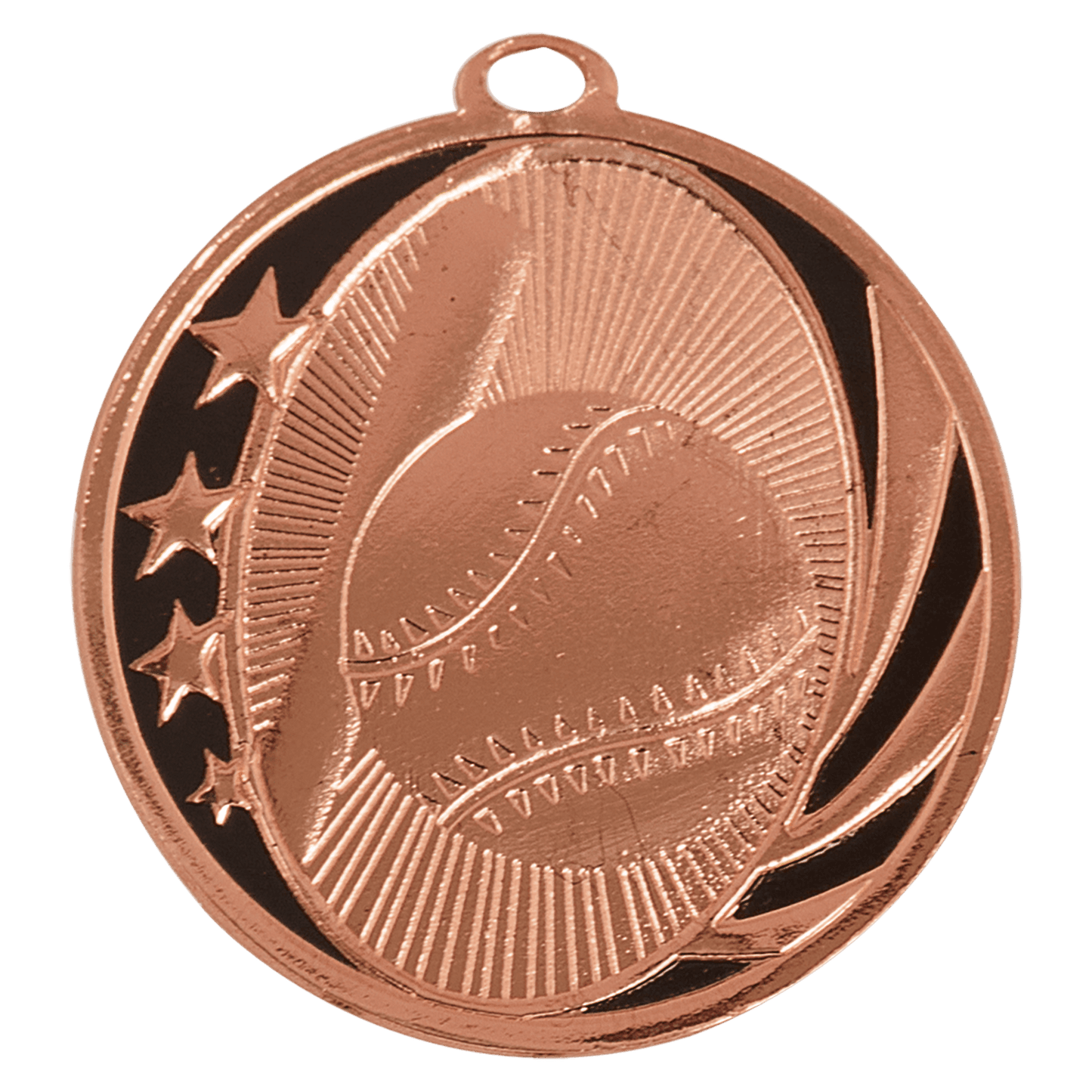 Bright Bronze Baseball/Softball Engravable MidNite Star Medal - 2"