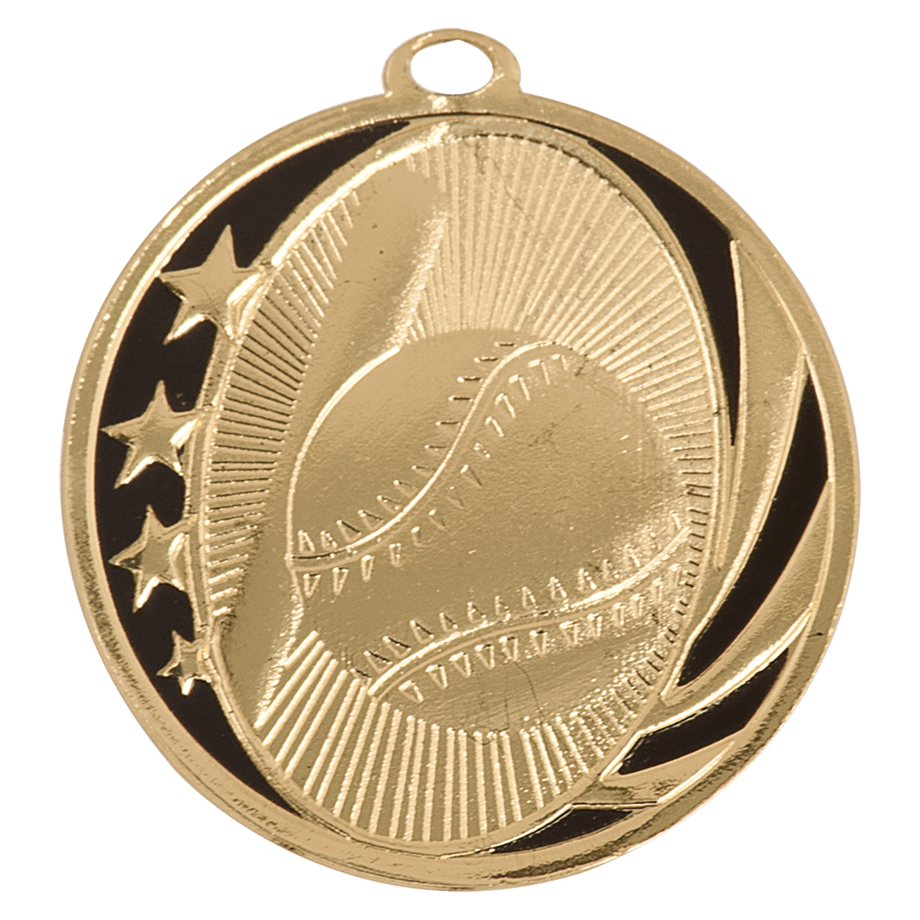 Bright Gold Baseball/Softball Engravable MidNite Star Medal - 2"