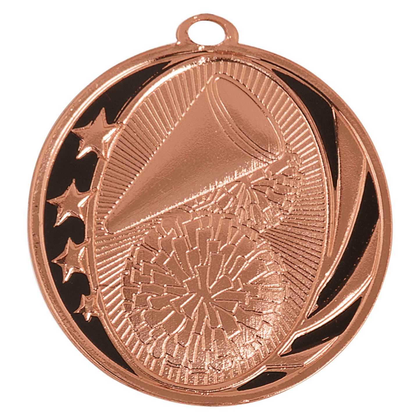 2" Bright Bronze Cheer Laserable MidNite Star Medal