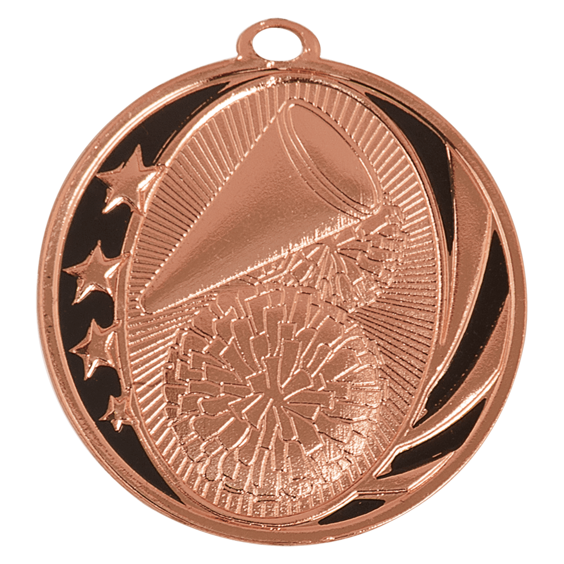 2" Bright Bronze Cheer Laserable MidNite Star Medal